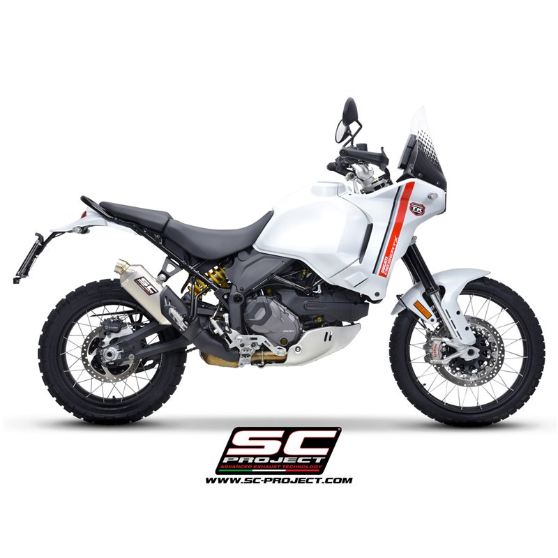 SC-Project Uitlaat Rally Raid titanium | Ducati DesertX | Motoruitlaten.nl