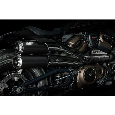 Zard Uitlaatsysteem 2-2 Top Gun Zwart RVS | Harley Davidson Sportster | Motoruitlaten.nl