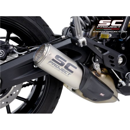 SC-Project Uitlaat CR-T titanium (grid) Ducati Scrambler 800 | Motoruitlaten.nl